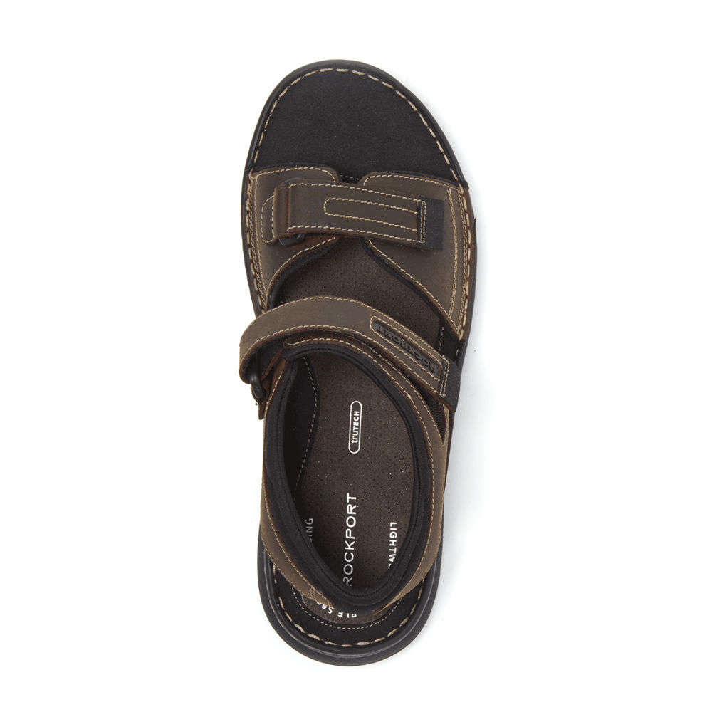 Rockport Mens Darwyn Quarter Strap - Sandals Brown - AJF095384